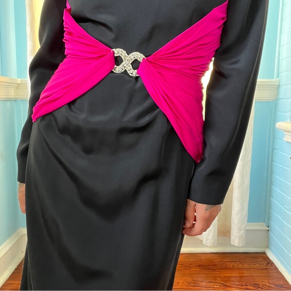 lawrence 100% silk vintage 80s prom dress size 8 - Picture 7 of 8